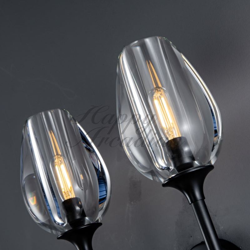 Harper Tulpe Modern 2 Light Glass Wall Light Fixture