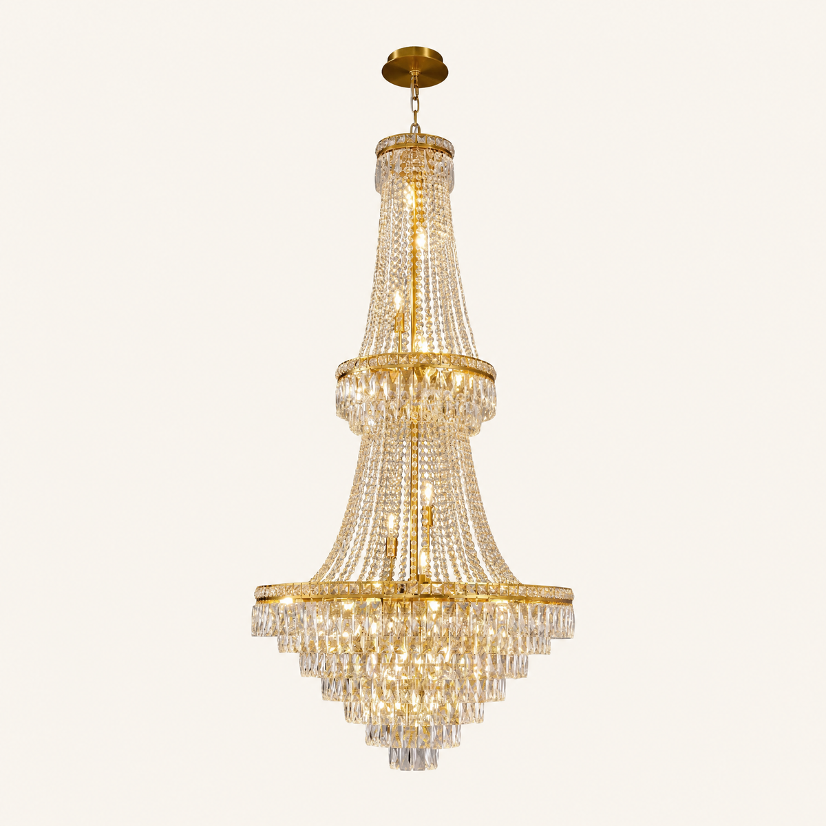 780 Double-layer Square Diamond Round Pendant - Gold