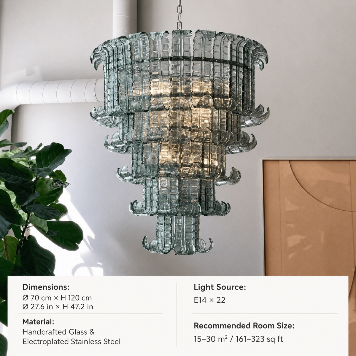 Celestine Tiered Murano-Style Glass Chandelier
