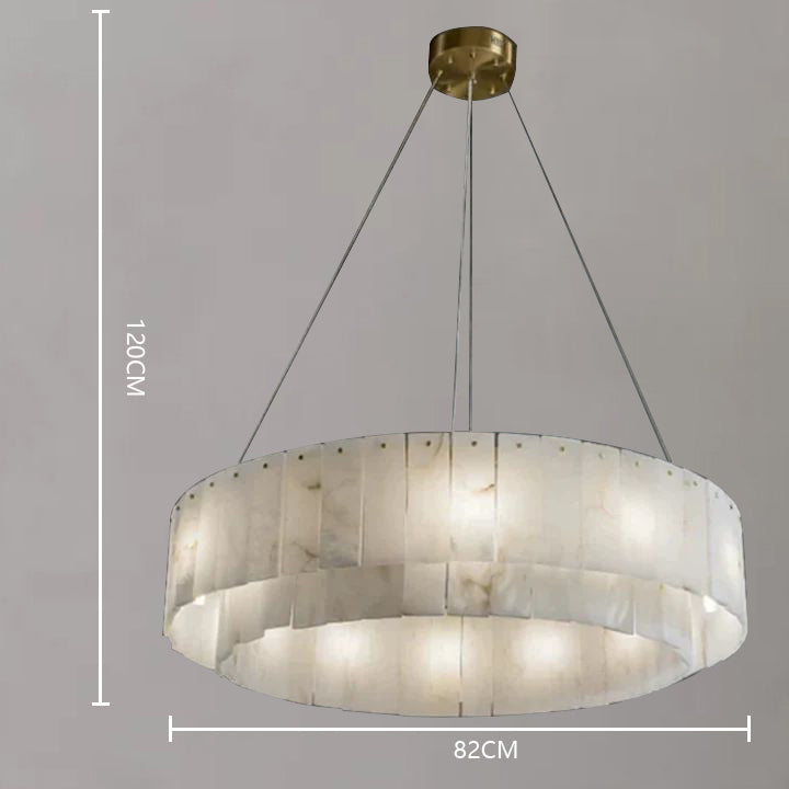 Arlene Alabaster 2-Tier Round Chandelier Lighting