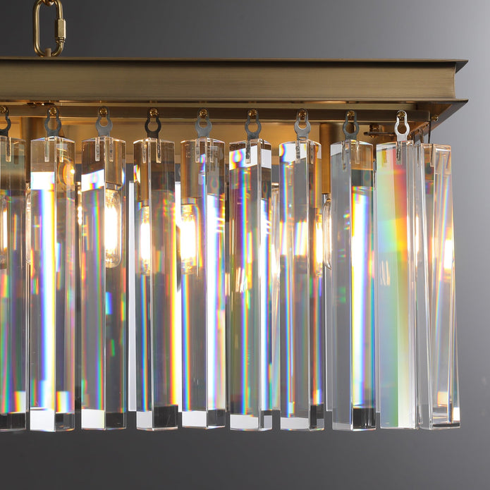 Zestra K9 Crystal Rectangular Chandelier 49"