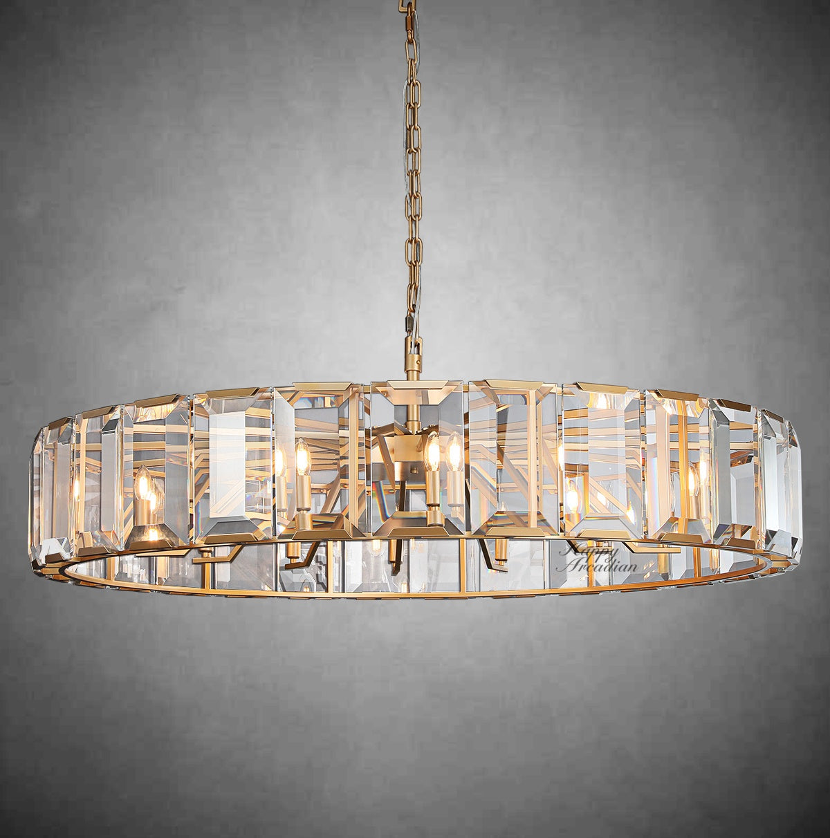 Halloway Crystal Round Chandelier for Living Room Bedroom Dining Room