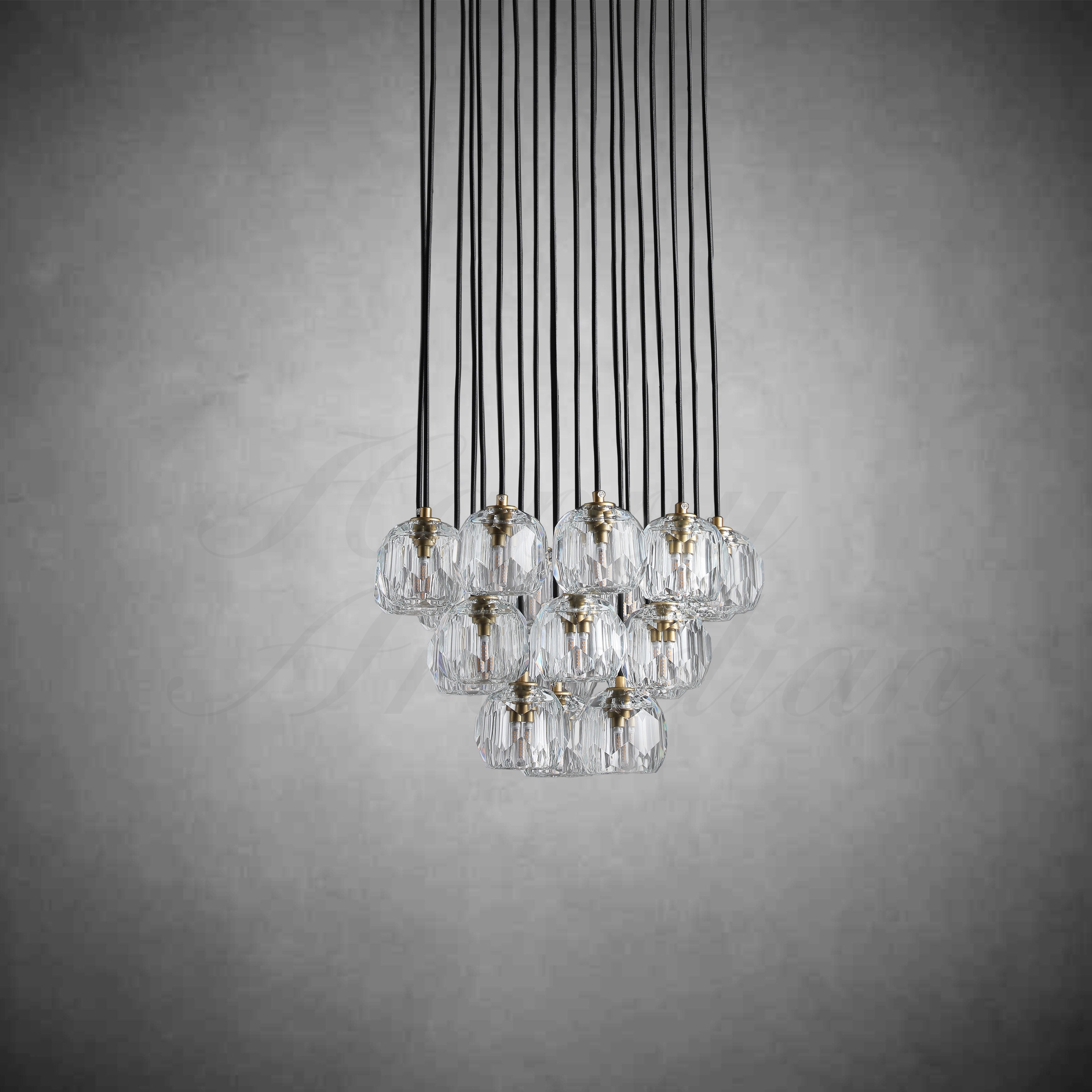 HA Bola De Crystal Round Cluster Chandelier