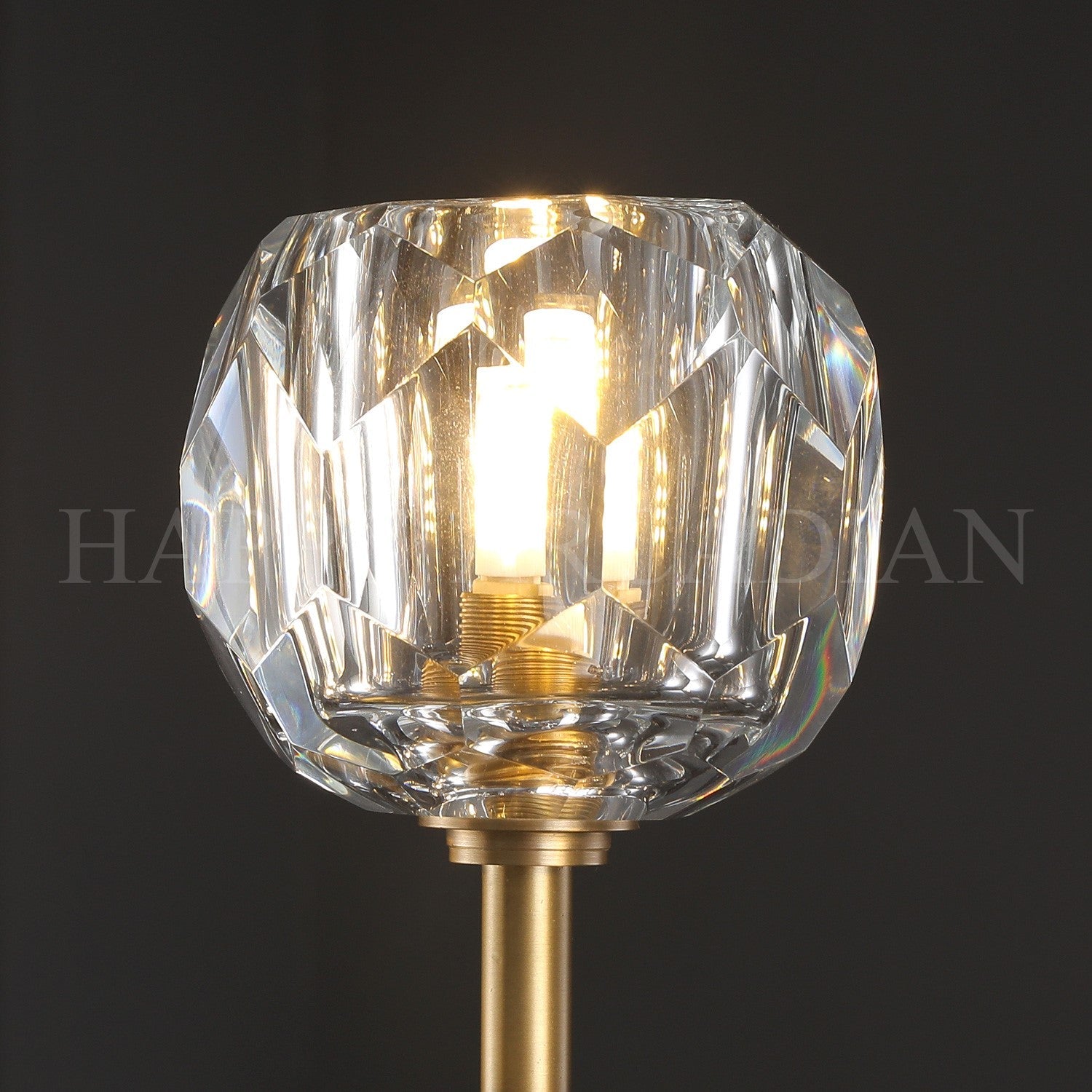 HA Bola De Clear Cristal Linear Chandelier 48"