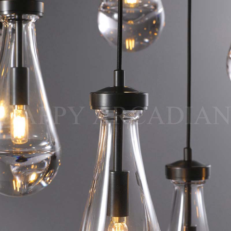 HA Raindrop Glass Round Chandelier 60"