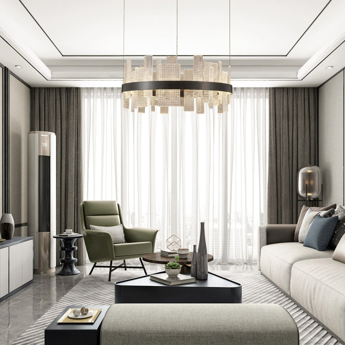 Lyra Round Glass Chandelier