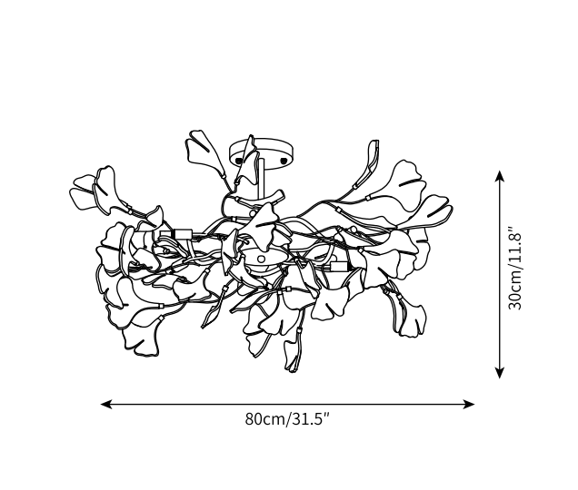 Modern Ceramic Gingko Chandelier for Living Room/Bedroom
