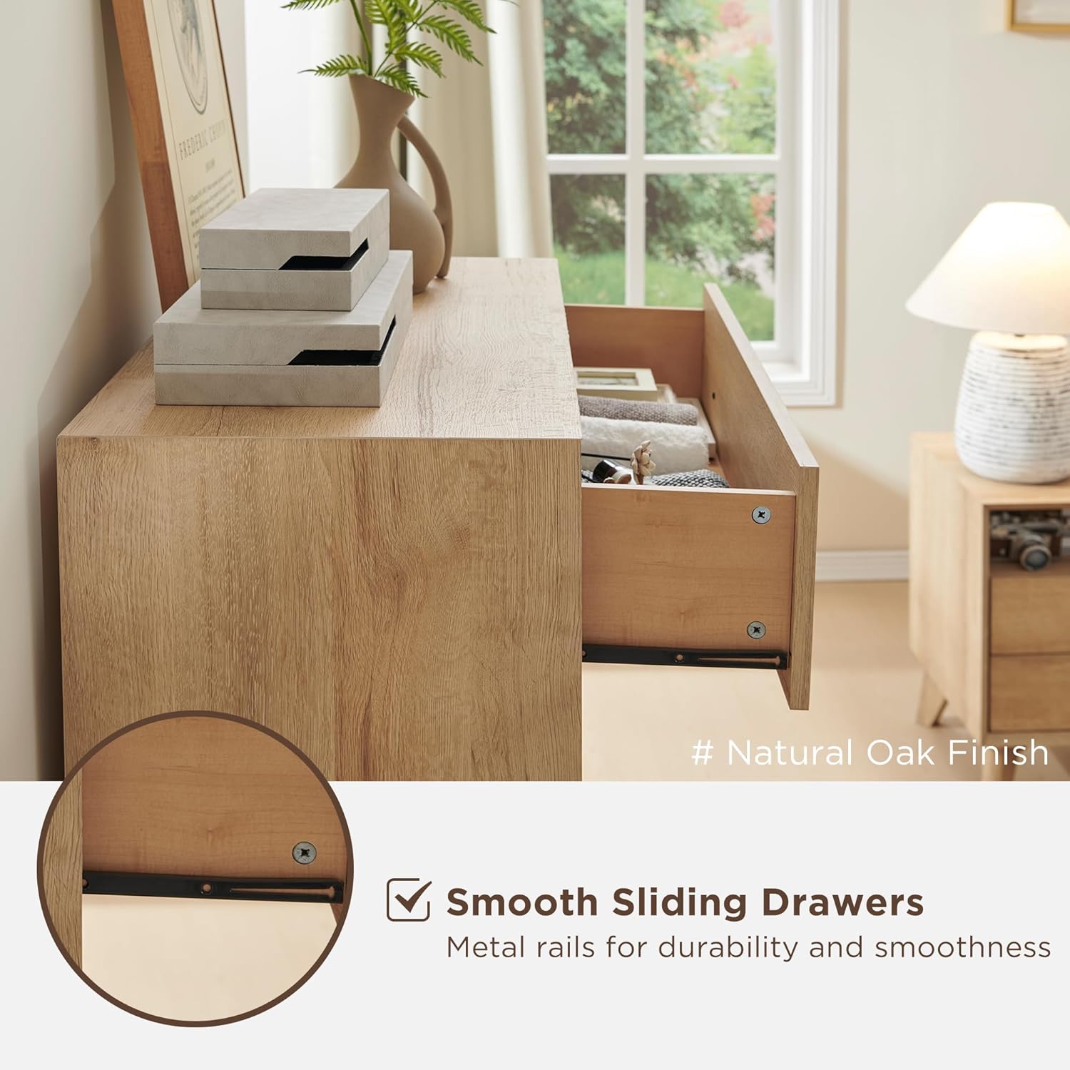 T4TREAM 5-Drawer Dresser: Mid-Century Modern Wood Storage Organizer