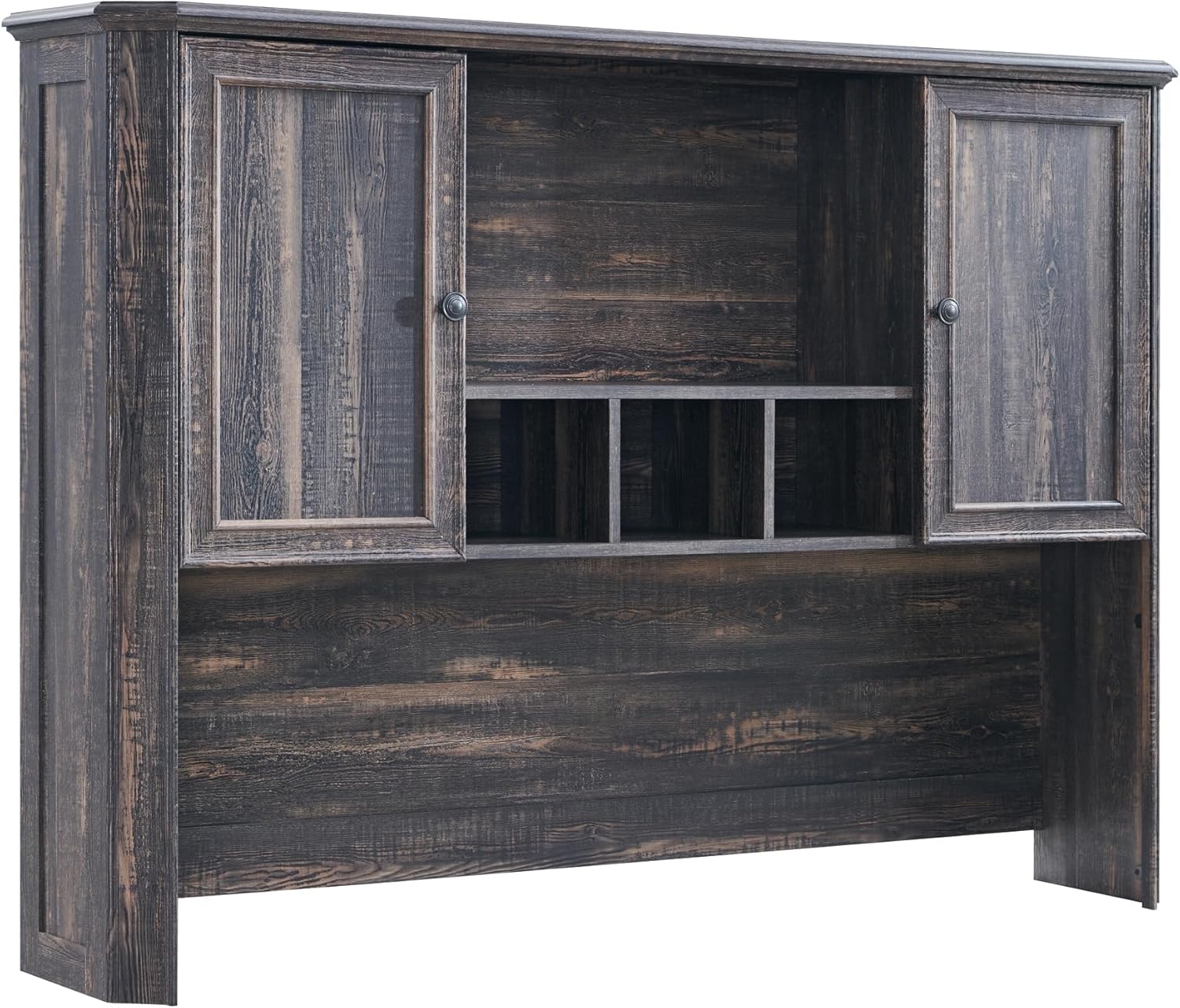 Ample Storage 59 Inch Farmhouse Wood Desk Hutch - Rustic Oak