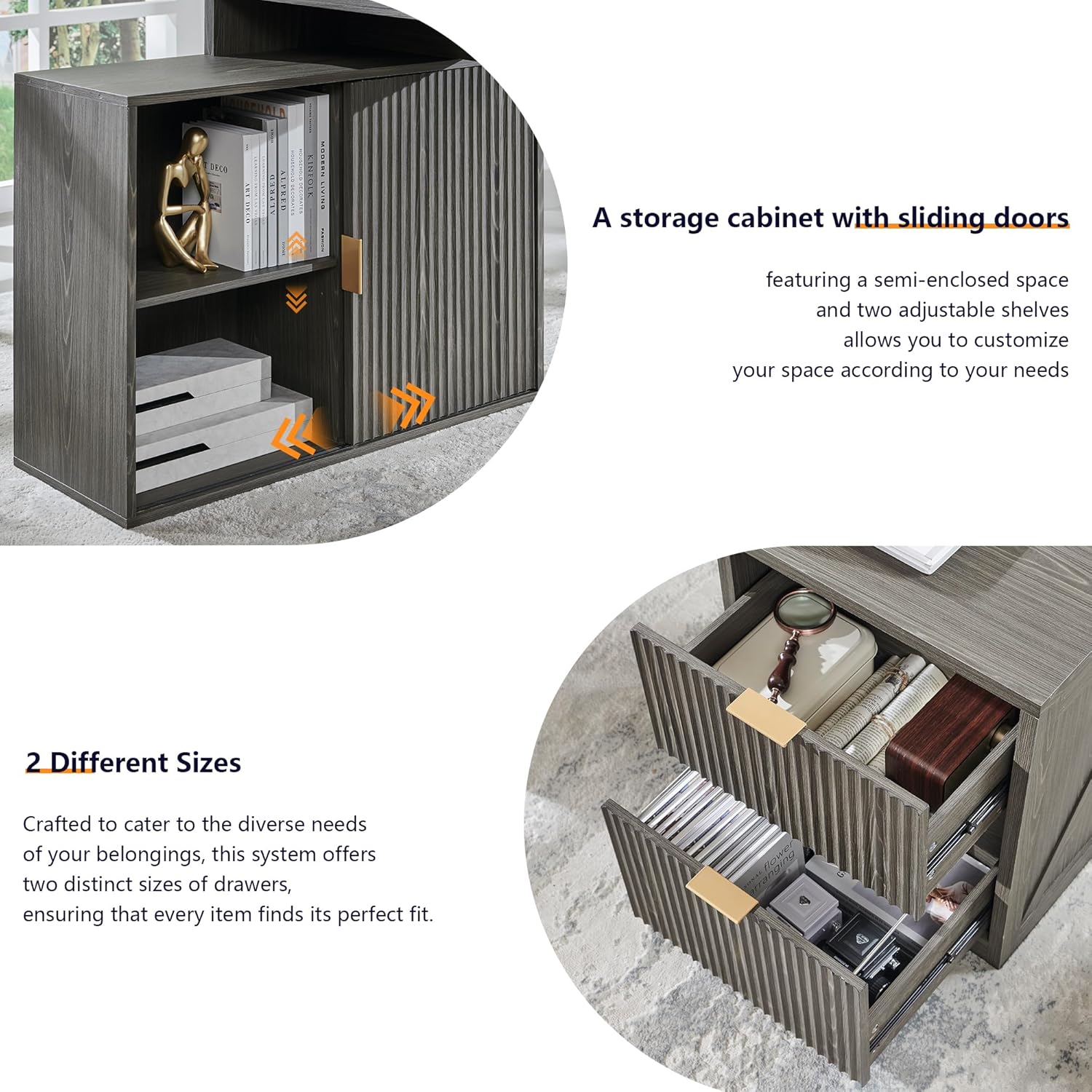 Modern 67" L-Shaped Desk with Storage & Power Outlets