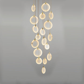 Queenie Alabaster disc Long Round chandelier For Loft