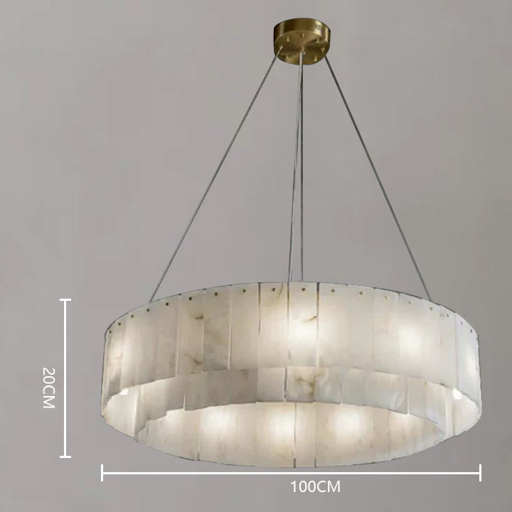 Arlene Alabaster 2-Tier Round Chandelier Lighting