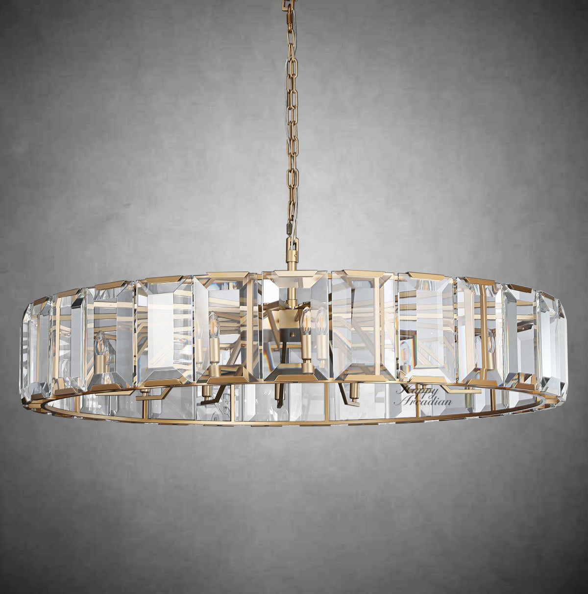 Halloway Crystal Round Chandelier for Living Room Bedroom Dining Room
