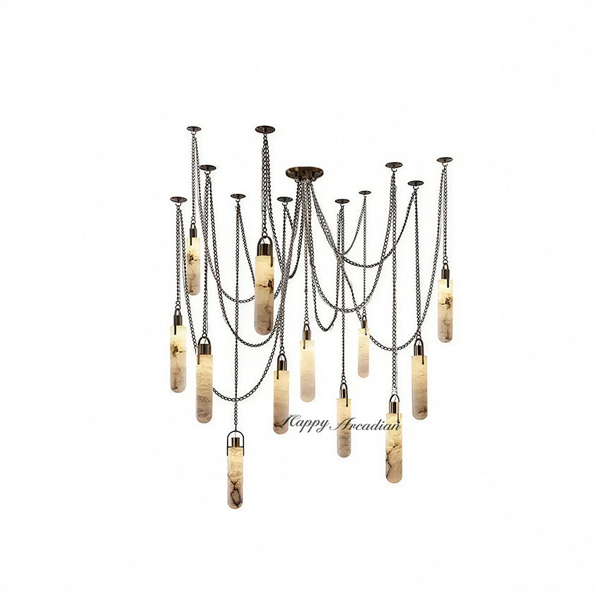 Happyarcadian Black & White Marble Chandelier