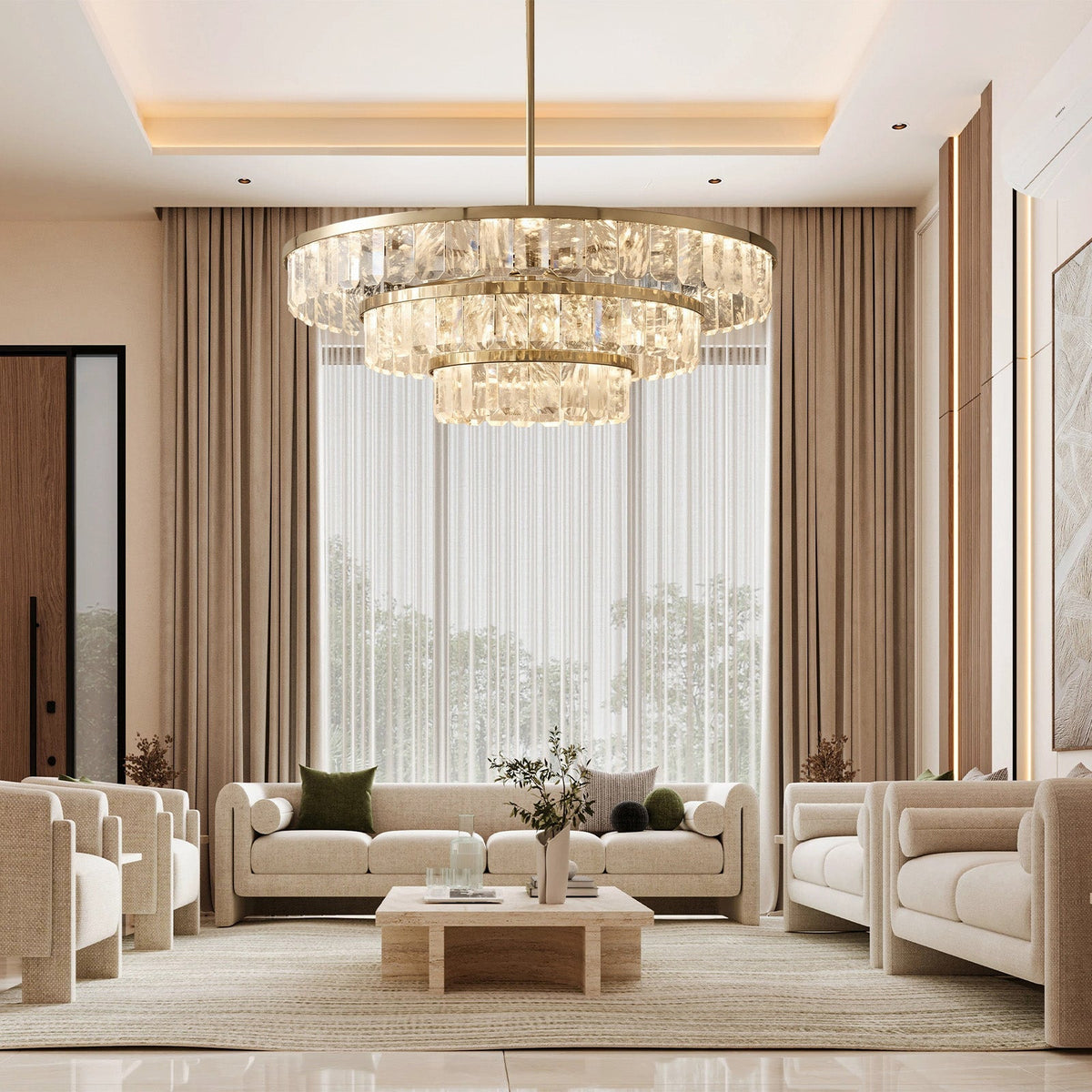 Selene Linear Crystal Chandelier