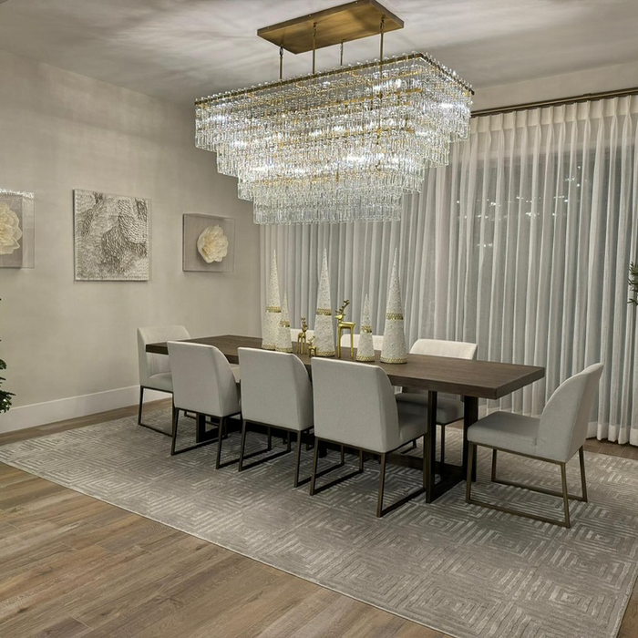 Seraphina Tiered K9 Crystal Rectangle Chandelier