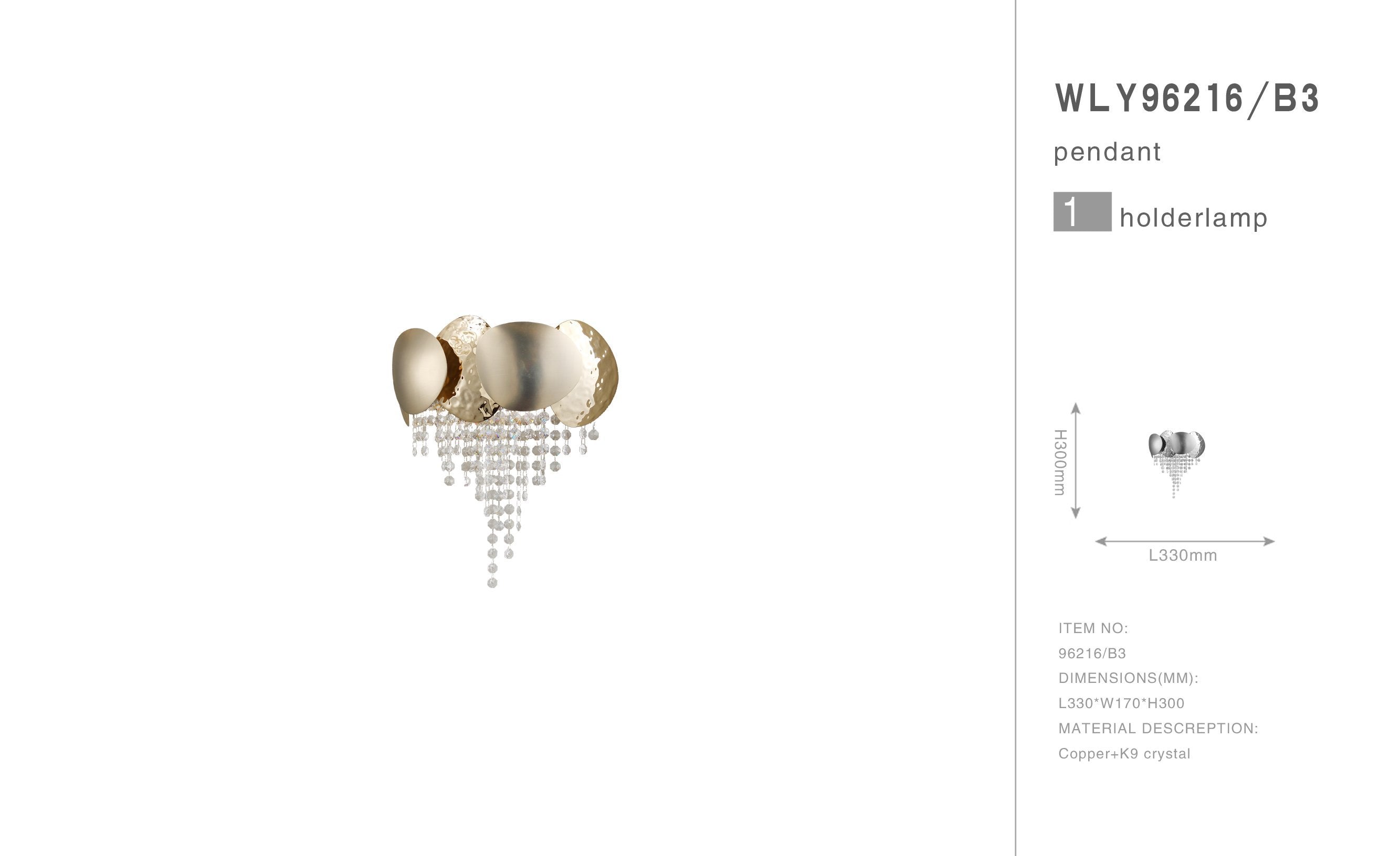 Elegant Brass Crystal Wall Sconce with Clear K9 Crystal