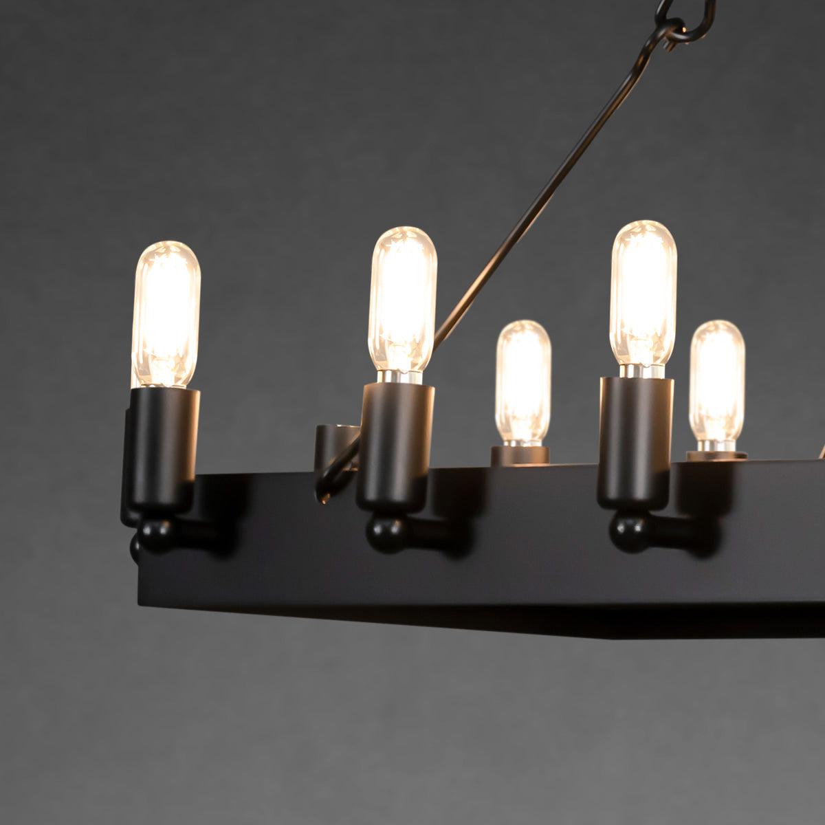Radiant Vintage Filament Rectangle Chandelier 41''52''