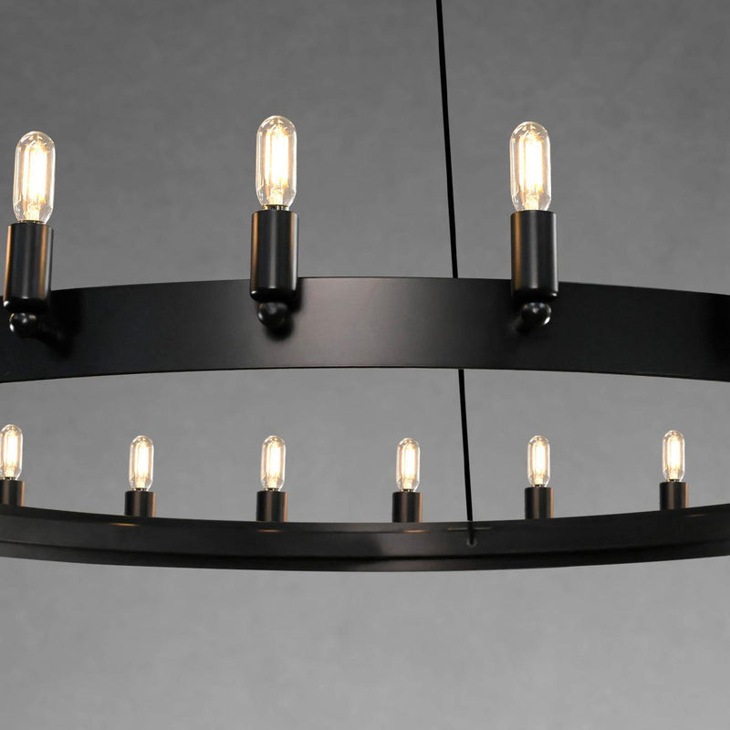 Radiant Vintage Filament Two-Tier Round Chandelier