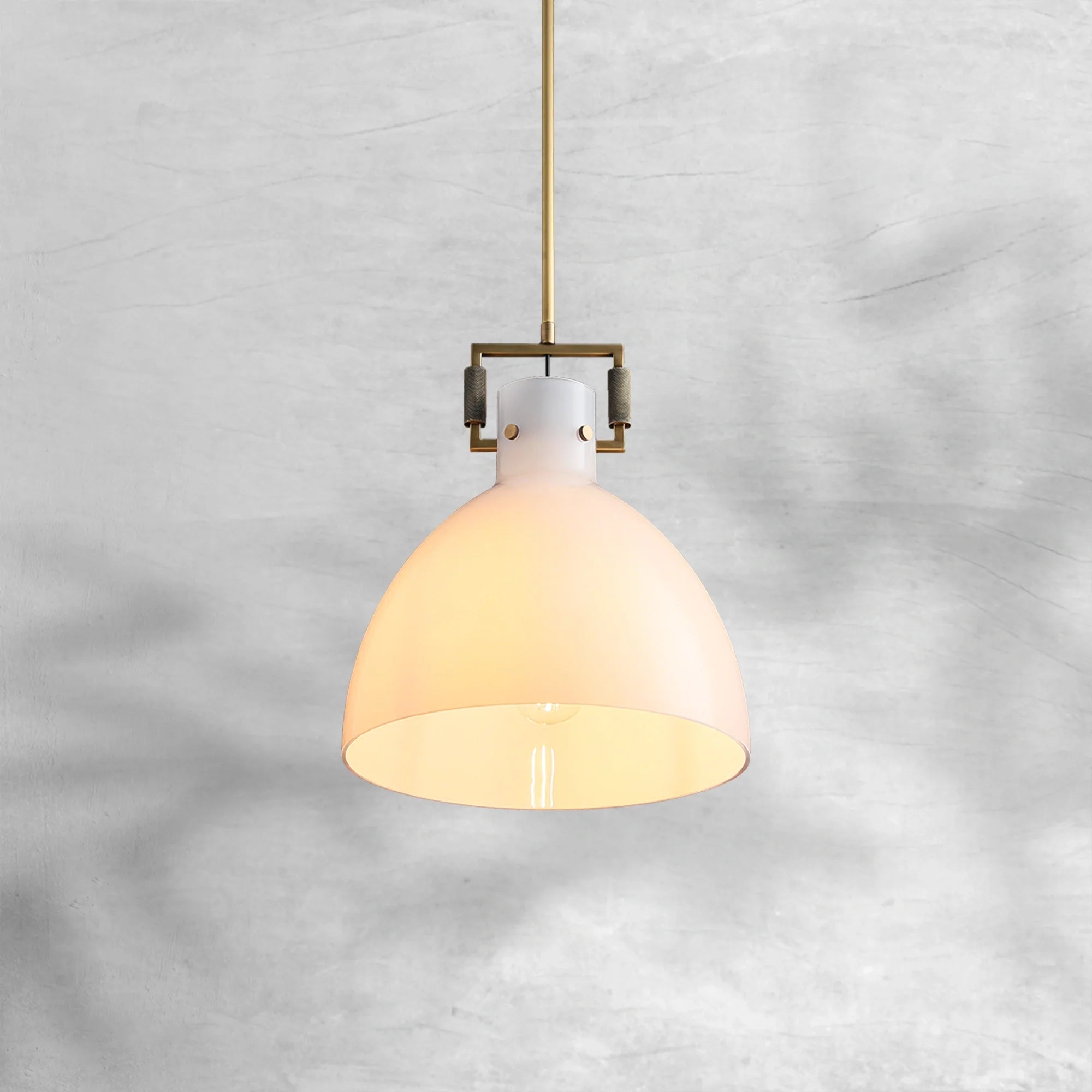 Modulus Milk Glass Cloche Pendant 10"14"18"