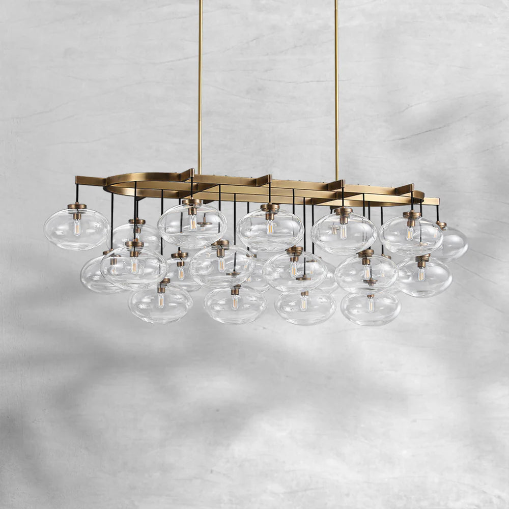 Cabrlet Clear Glass Linear Chandelier 72"