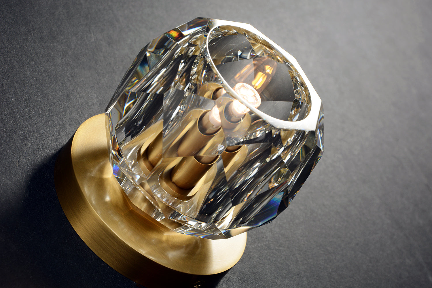 Balle Be Crystal Petite Single Sconce & Flushmount Brass