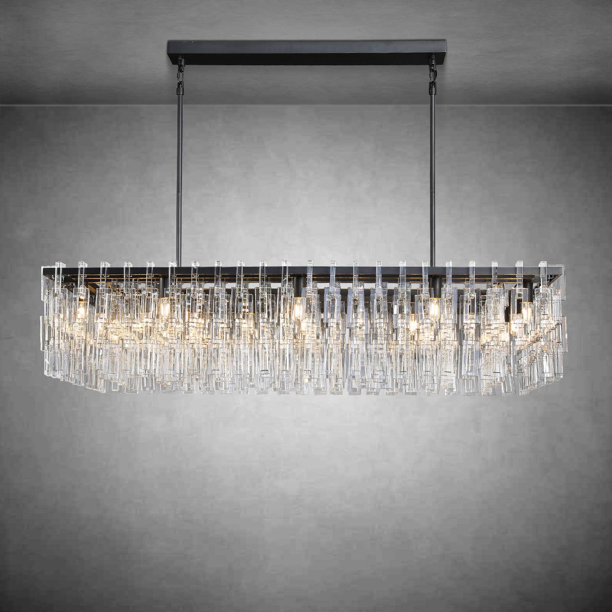Seraphina Modern Rectangular Crystal Chandelier 60"