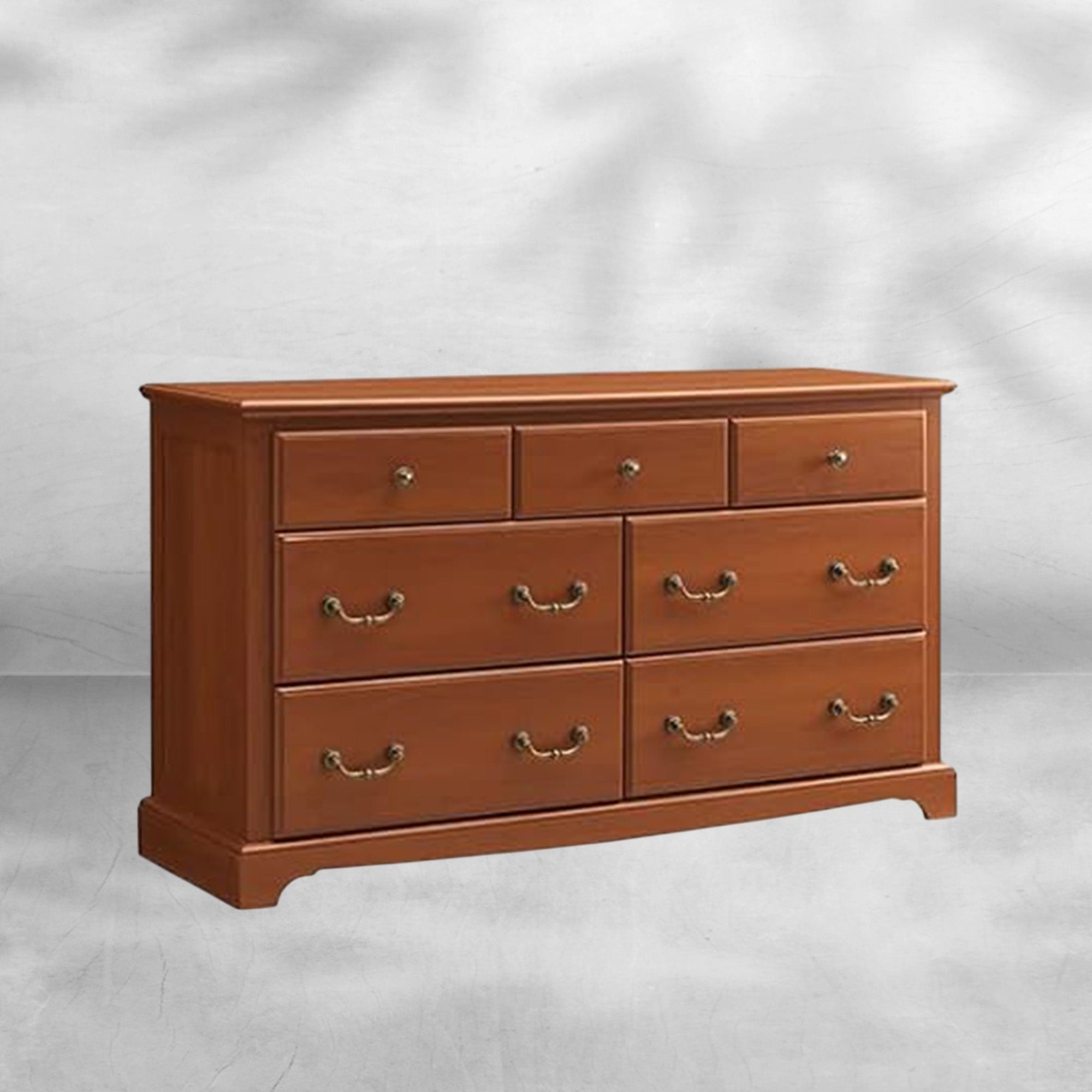 Rustic 7 Drawer Wood Dresser Chest for Bedroom