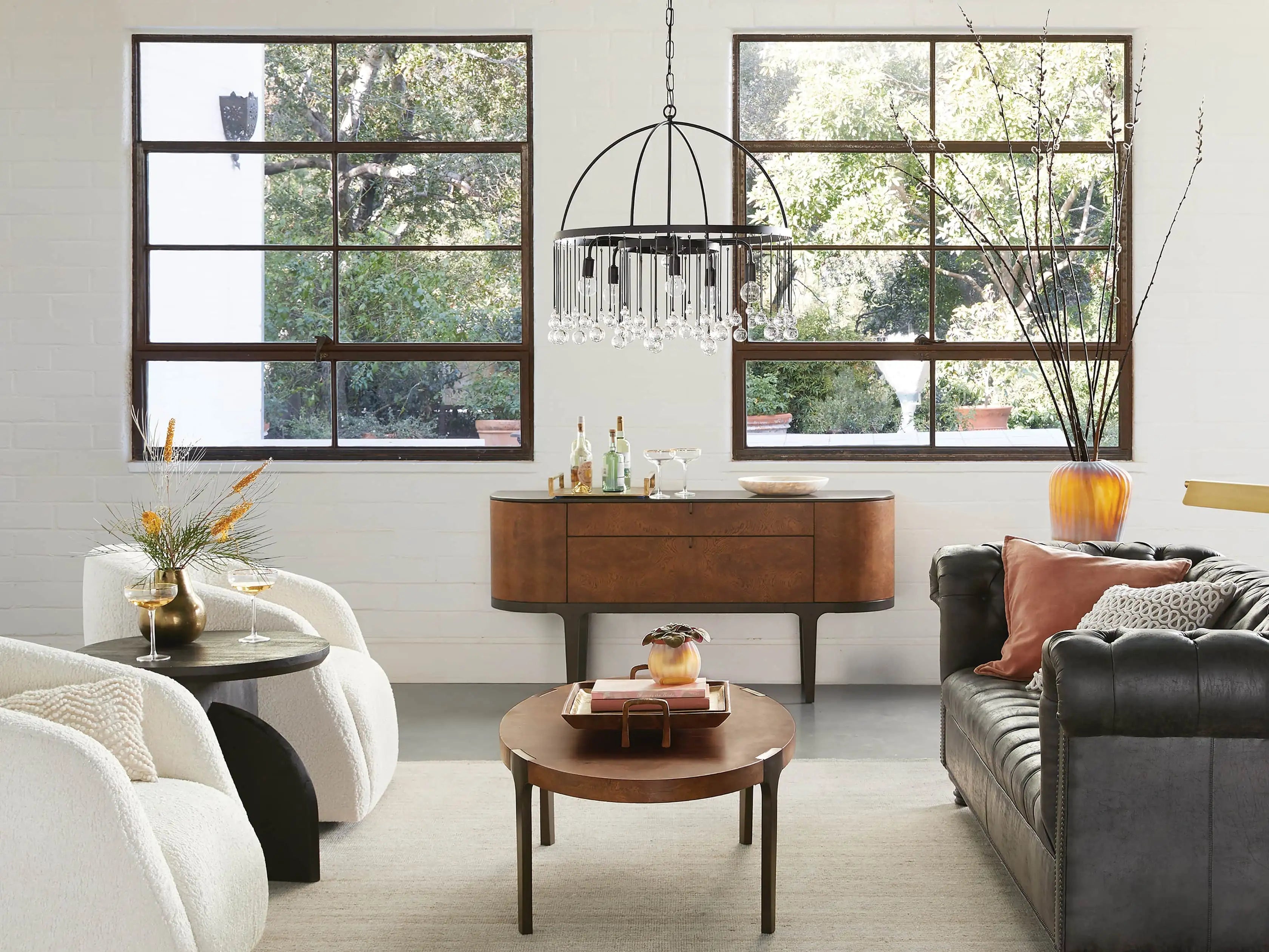 Crystal Ball Aubrey Round Chandelier 5 Light / 8 Light