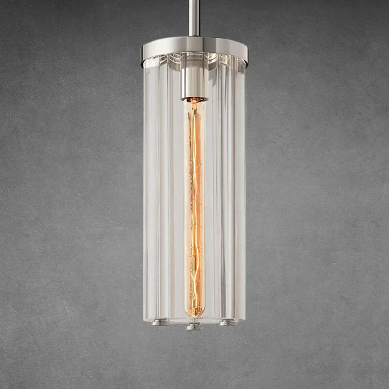 Saviler Modern Glass Cylindrical Pendant Light 14''
