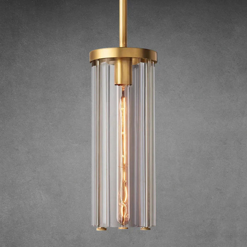 Saviler Modern Glass Cylindrical Pendant Light 14''