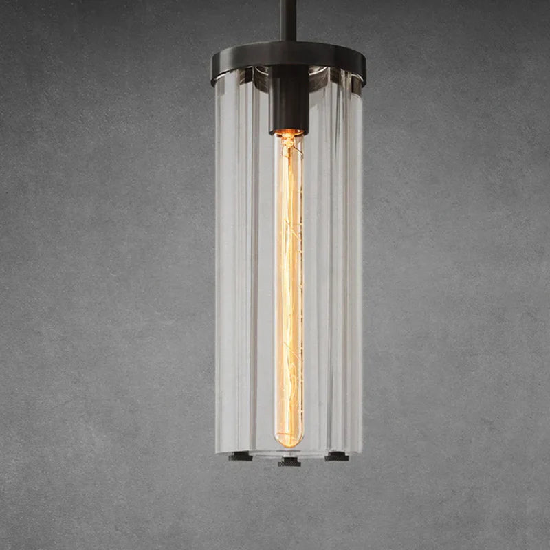 Saviler Modern Glass Cylindrical Pendant Light 14''