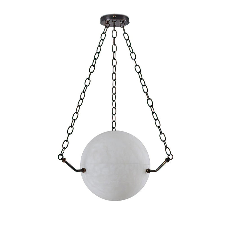 Gabe Alabaster Sphere Suspension Lamp, Pendant Kitchen Island Lamp