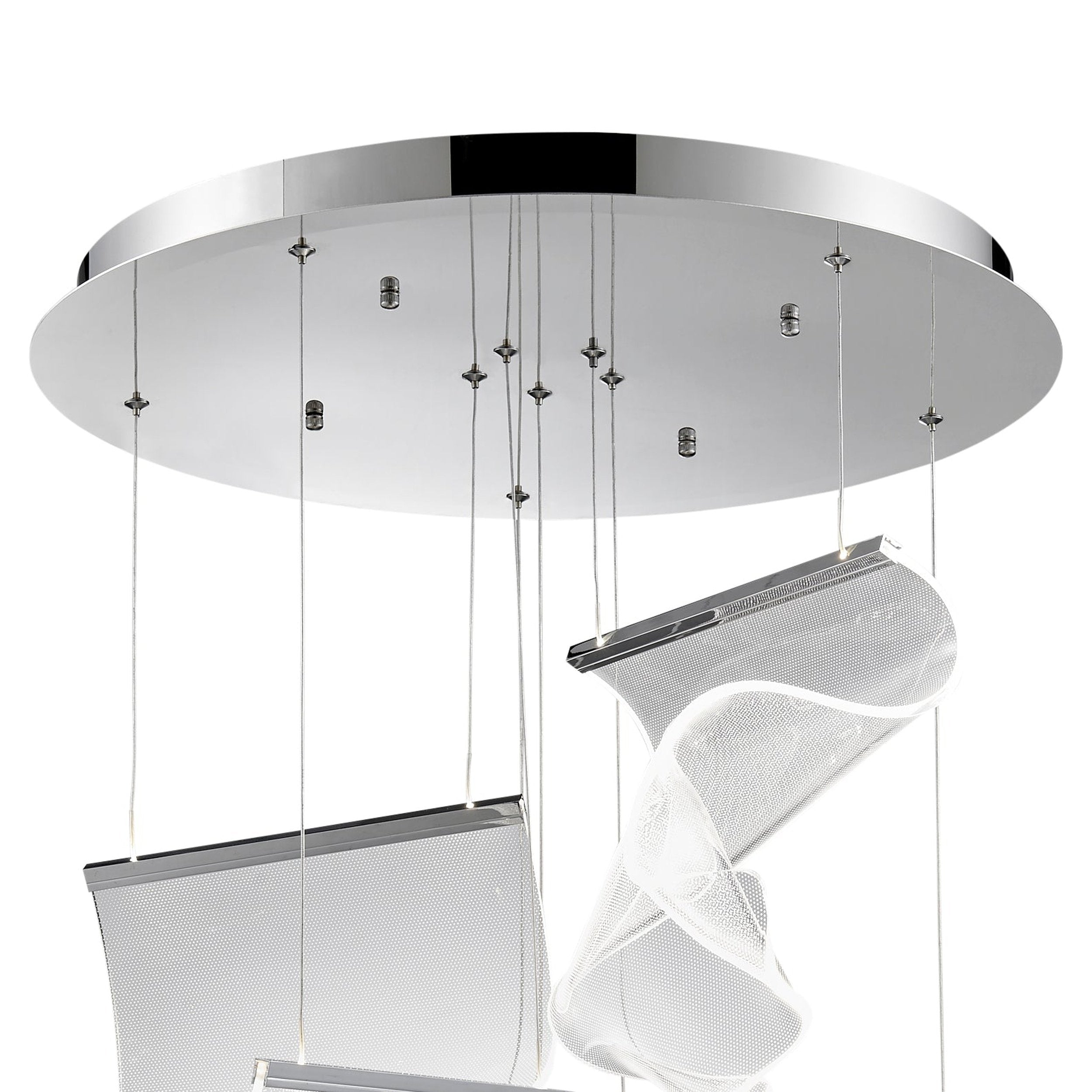 Acrylic Lace 5 Light Chandelier Chrome