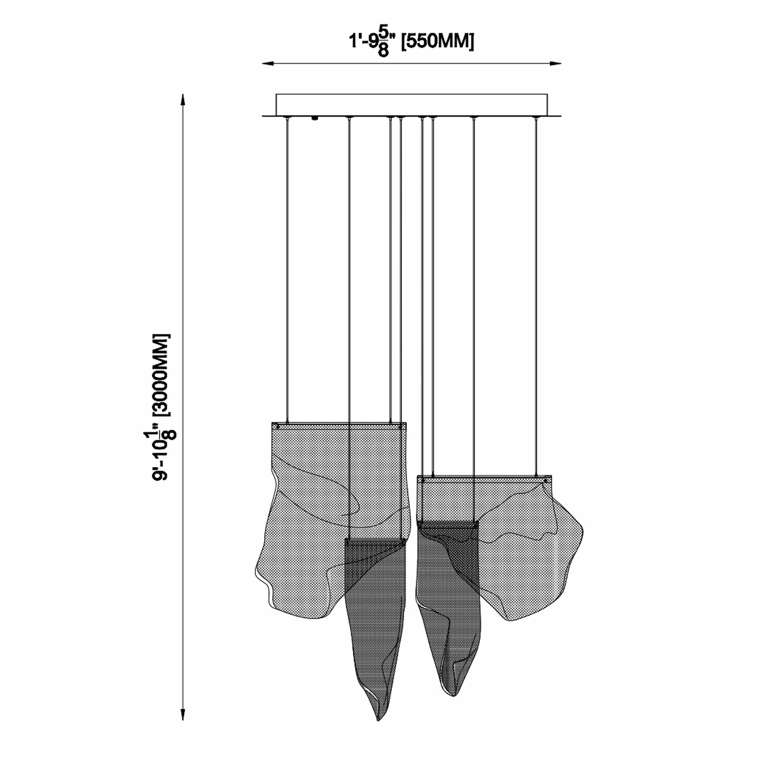 Acrylic Lace 5 Light Chandelier Chrome