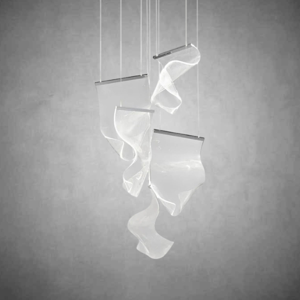 Acrylic Lace 5 Light Chandelier Chrome