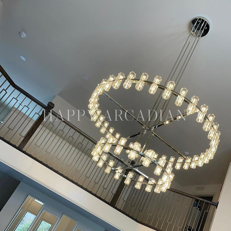 Akzone 2-Tier Round Chandelier 60″,108-Lights