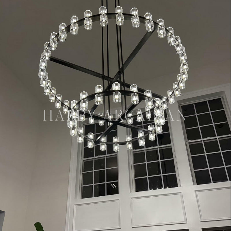 Akzone 2-Tier Round Chandelier 60″,108-Lights