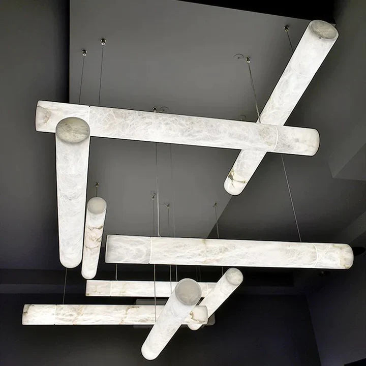 Alabaster Linear Pendant Light Over Kitchen Island