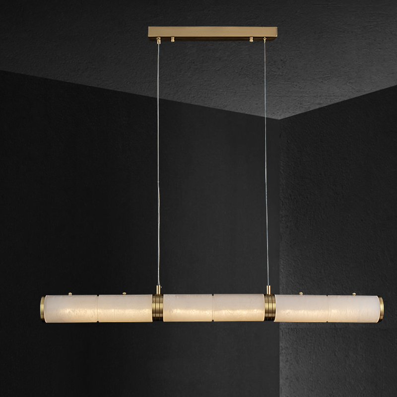 Caroline Alabaster Modern Art Linear Chandelier Lighting