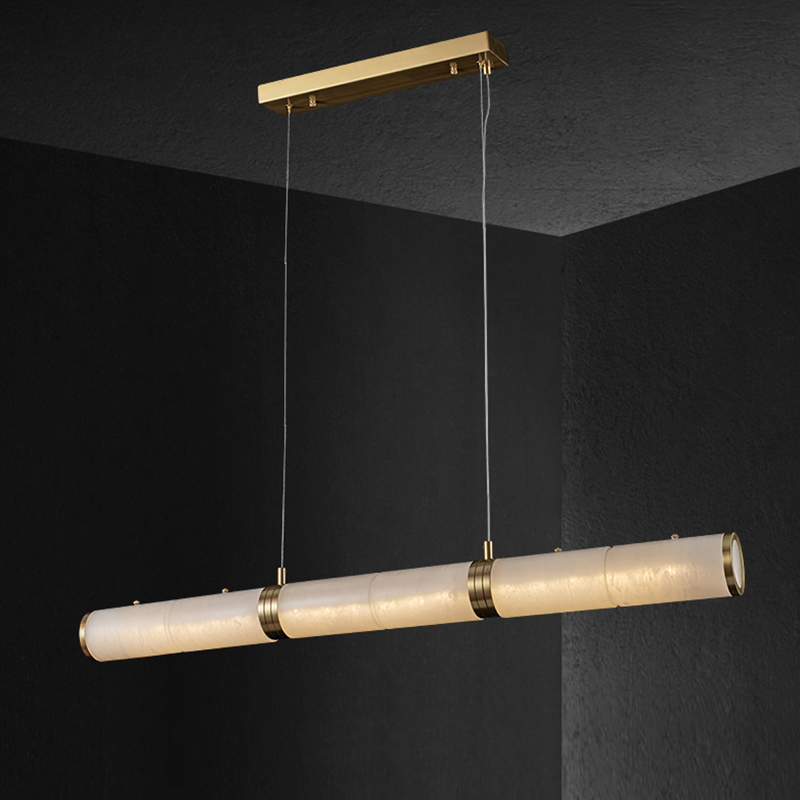 Caroline Alabaster Modern Art Linear Chandelier Lighting
