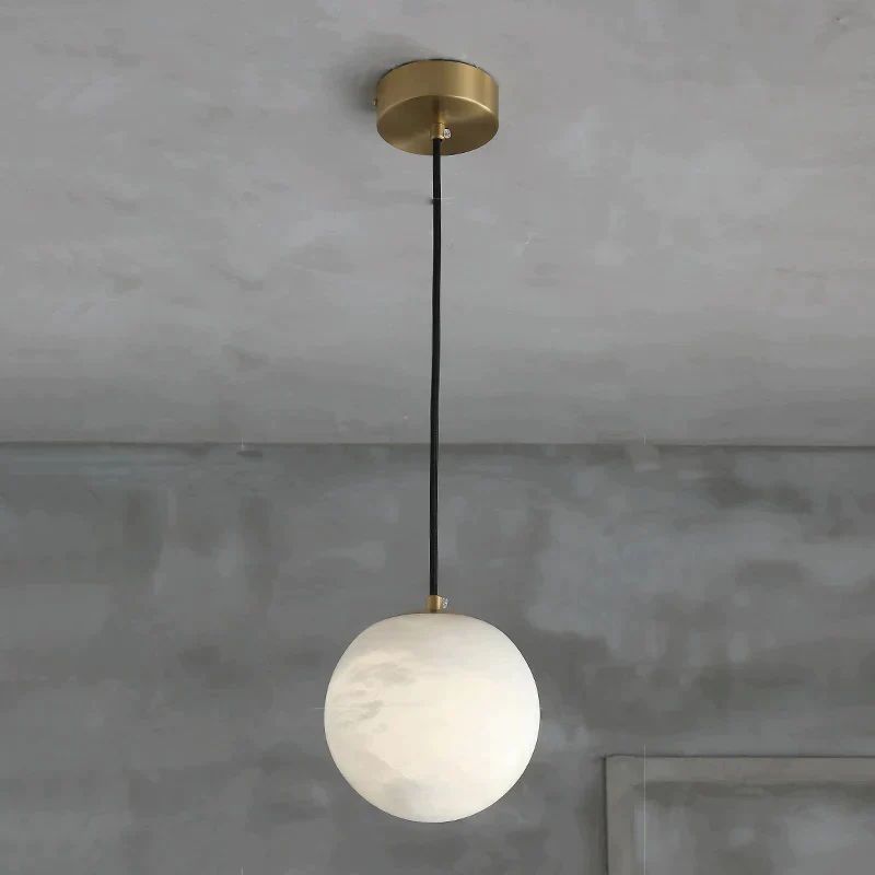 Hannah Modern Alabaster Ball Kitchen Island Pendant Light