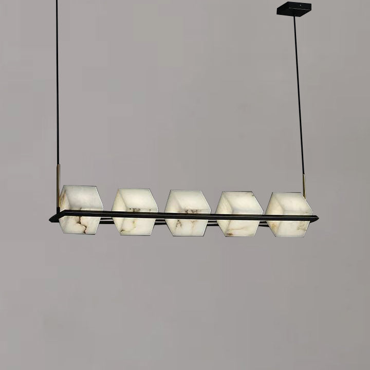 Gavin Alabaster Cubic Island Chandelier