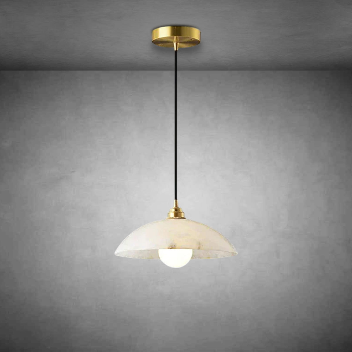 Alabaster Dome Pendant Light, Hanging Light For Living Room