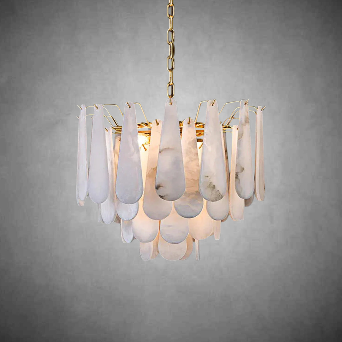 Alabaster Foyer Chandelier Lighting, Luxury Modern Lighting