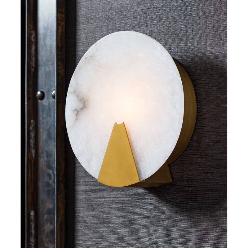 Regina Alabaster Houston Round Wall Sconce