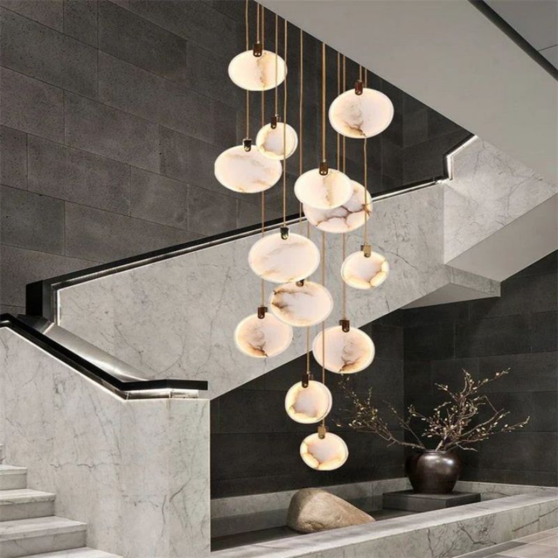 Queenie Alabaster Long Staircase Pendant Light