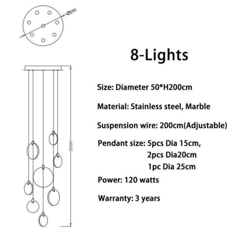 Queenie Alabaster Long Staircase Pendant Light