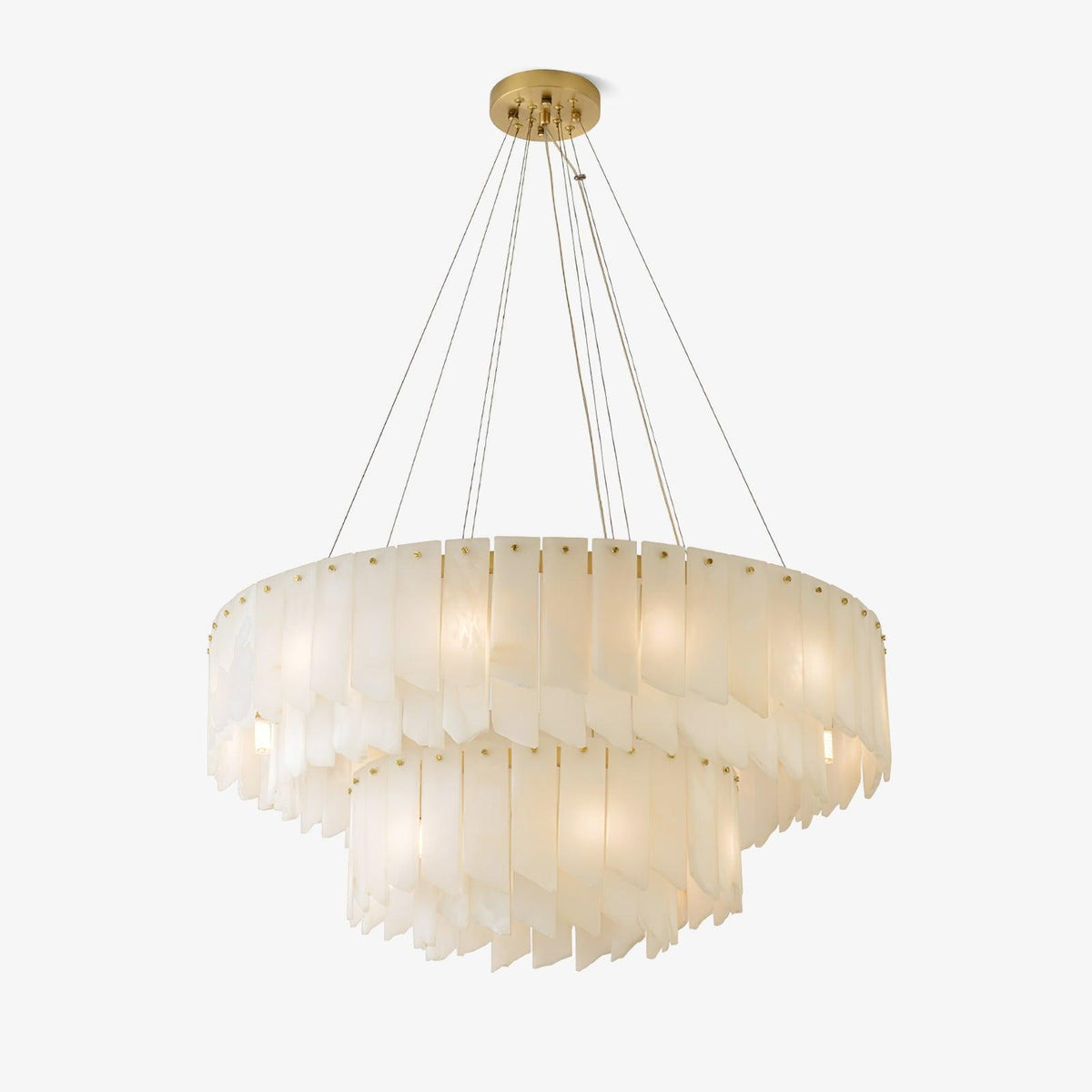 Alabaster Cascade Tiered Chandelier 22.4"-47.2"