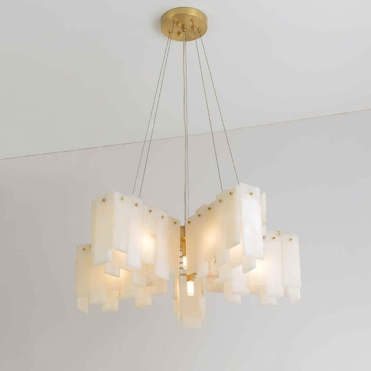 Alabaster Cascade Tiered Chandelier 22.4"-47.2"